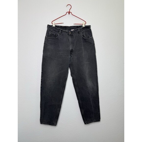 Vintage Levis 560 Jeans Mens 42x32 Black Made In USA Loose Fit Tapered Leg 90s - Picture 1 of 16